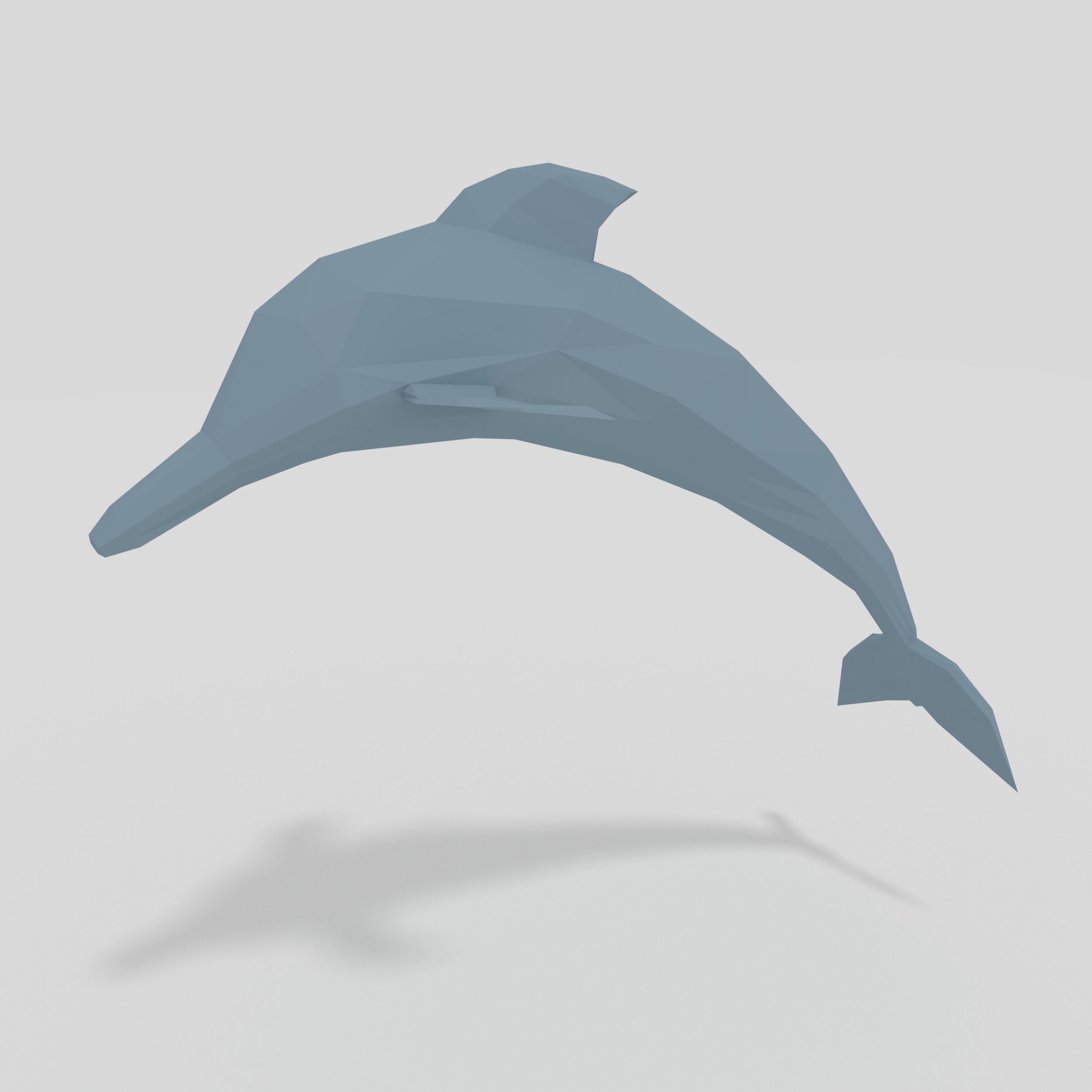 LowPoly Dolphin rigged Low-poly 3D model_1