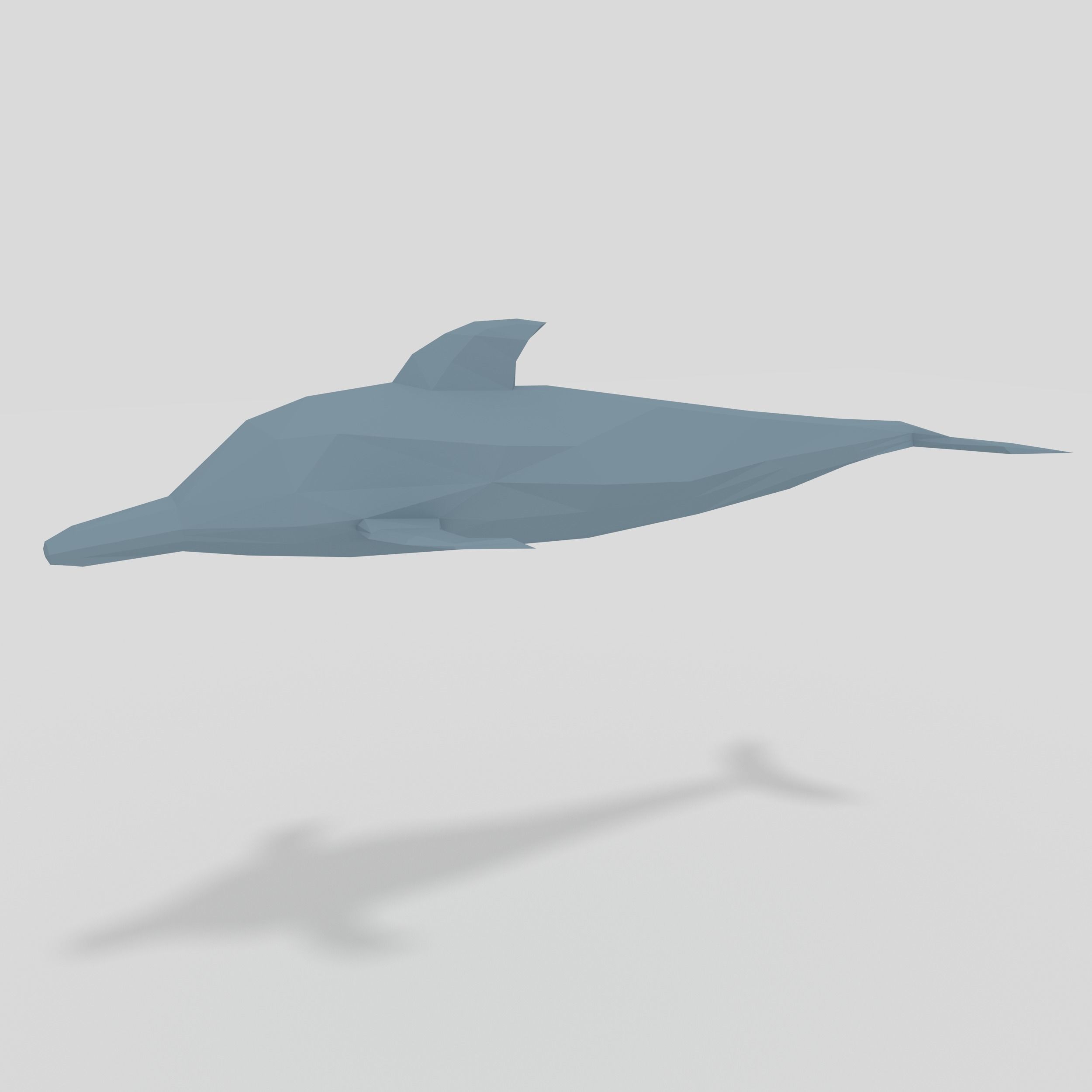 LowPoly Dolphin rigged Low-poly 3D model_3