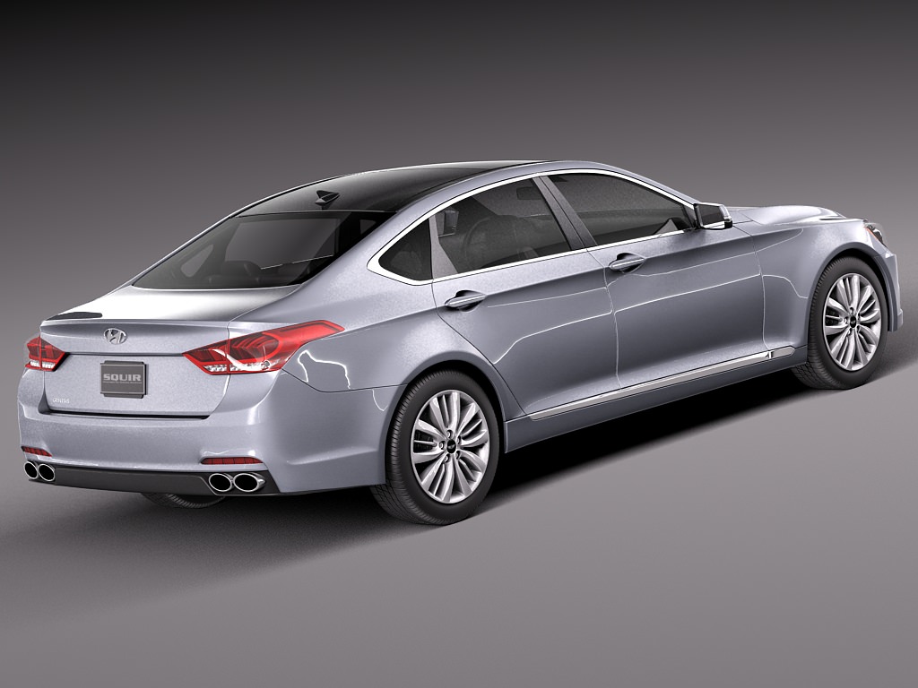 Hyundai Genesis 2015 3D Model MAX OBJ 3DS FBX C4D LWO LW LWS