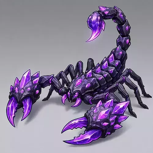 Amethyst Geode-Scorpion Tabletop Miniature 3D Print Model