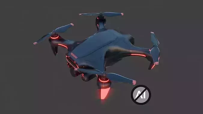 3D model Sci Fi Quadcopter Drone VR / AR / low-poly | CGTrader