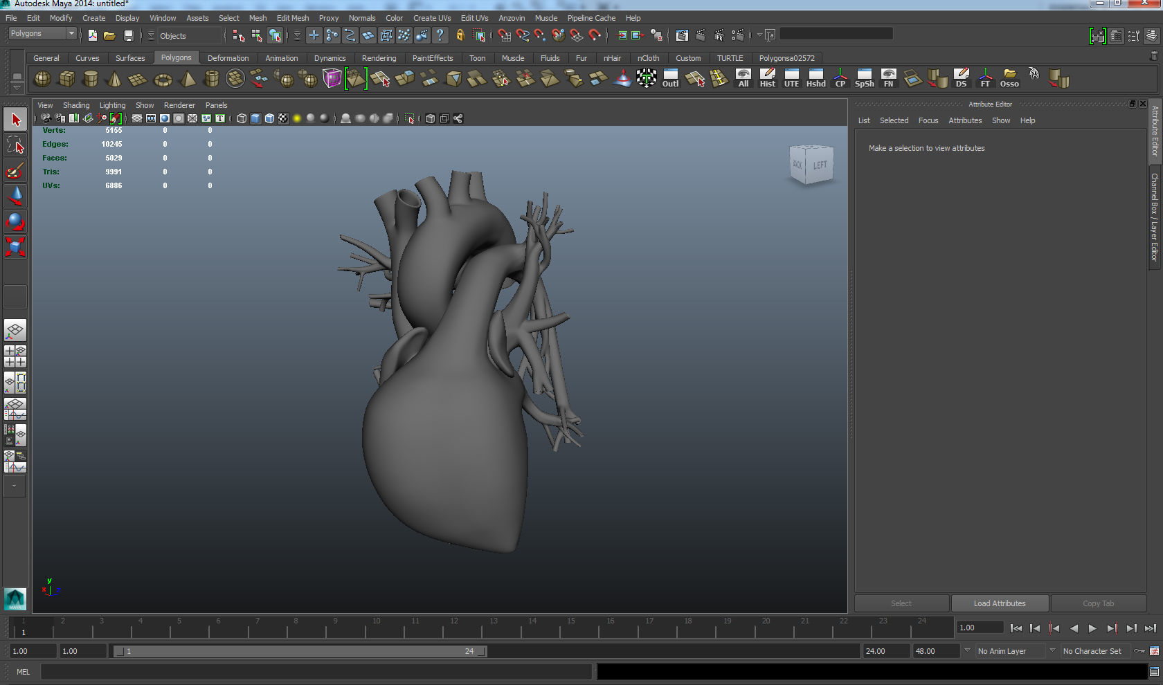 Human Heart Low-poly 3D model_7