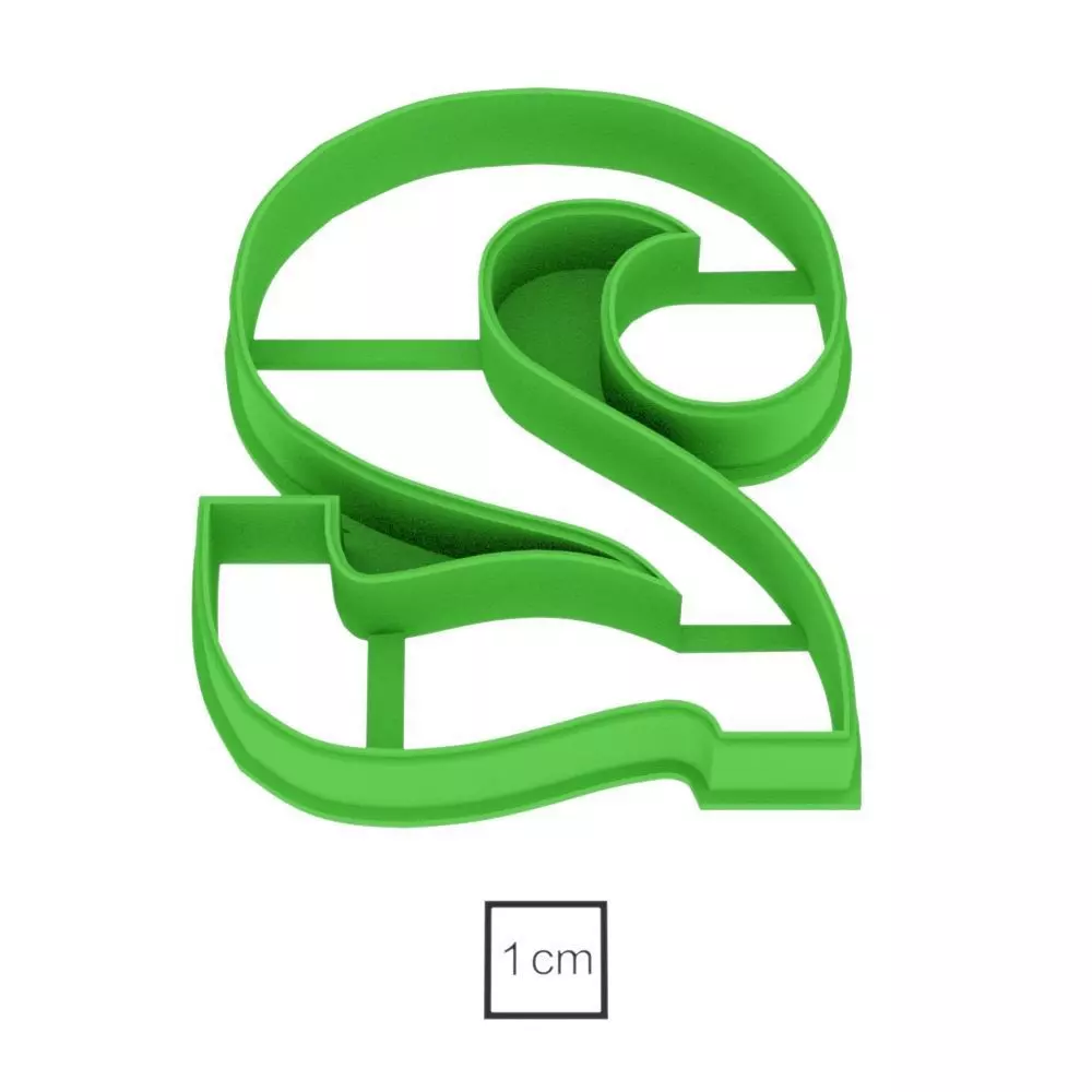 Number 2 70 m cookie cutter for professional Free 3D print model_0