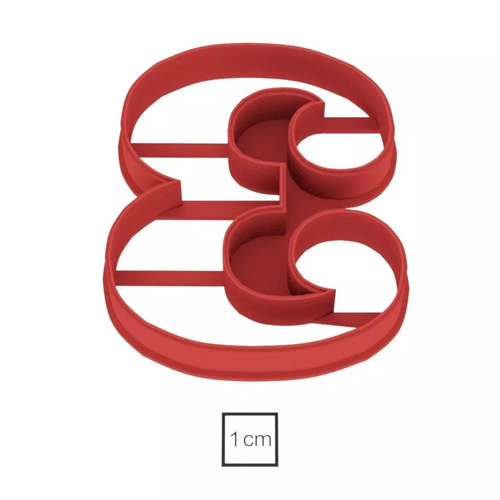 Number 3 70 m cookie cutter for professional Free 3D print model_0