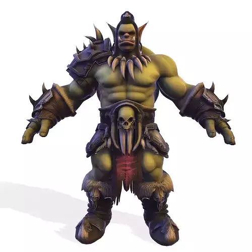 Fantasy Green Orc Warrior LowPoly