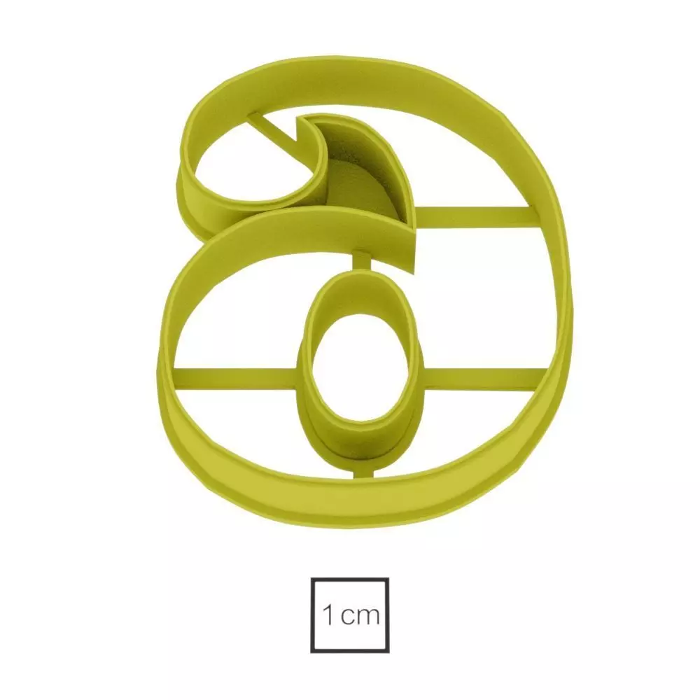 Number 6 70 m cookie cutter for professional Free 3D print model_0