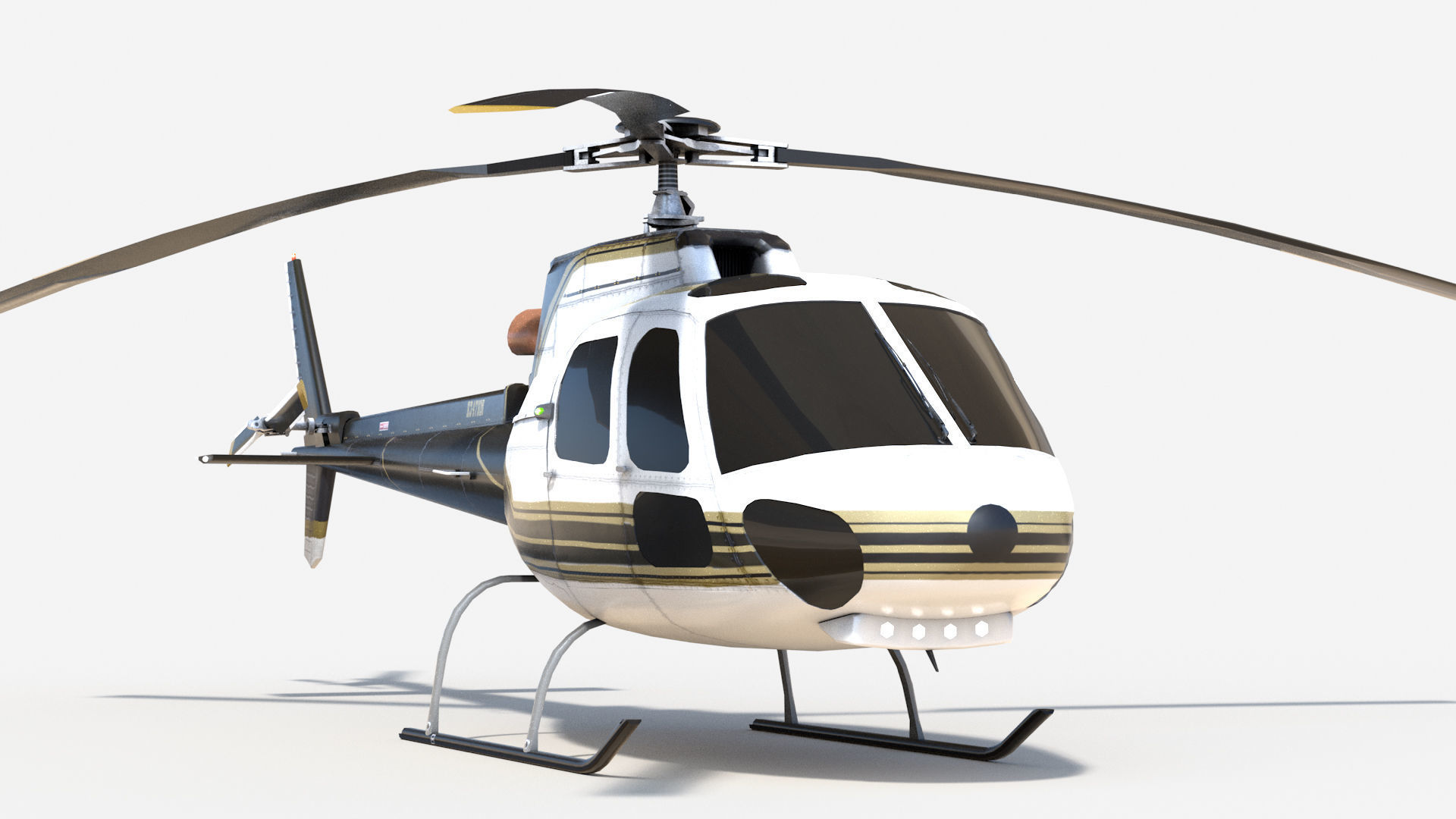 Helicopter Low-poly 3D model_6