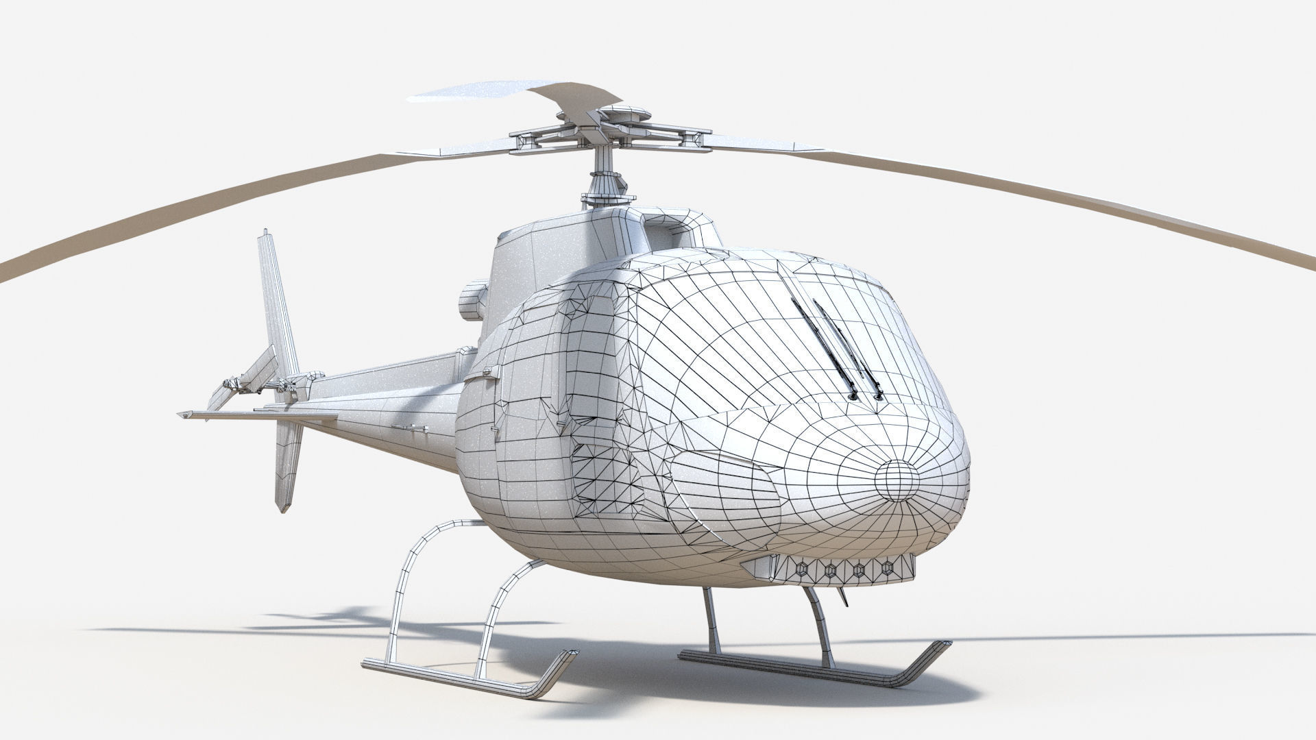 Helicopter Low-poly 3D model_11