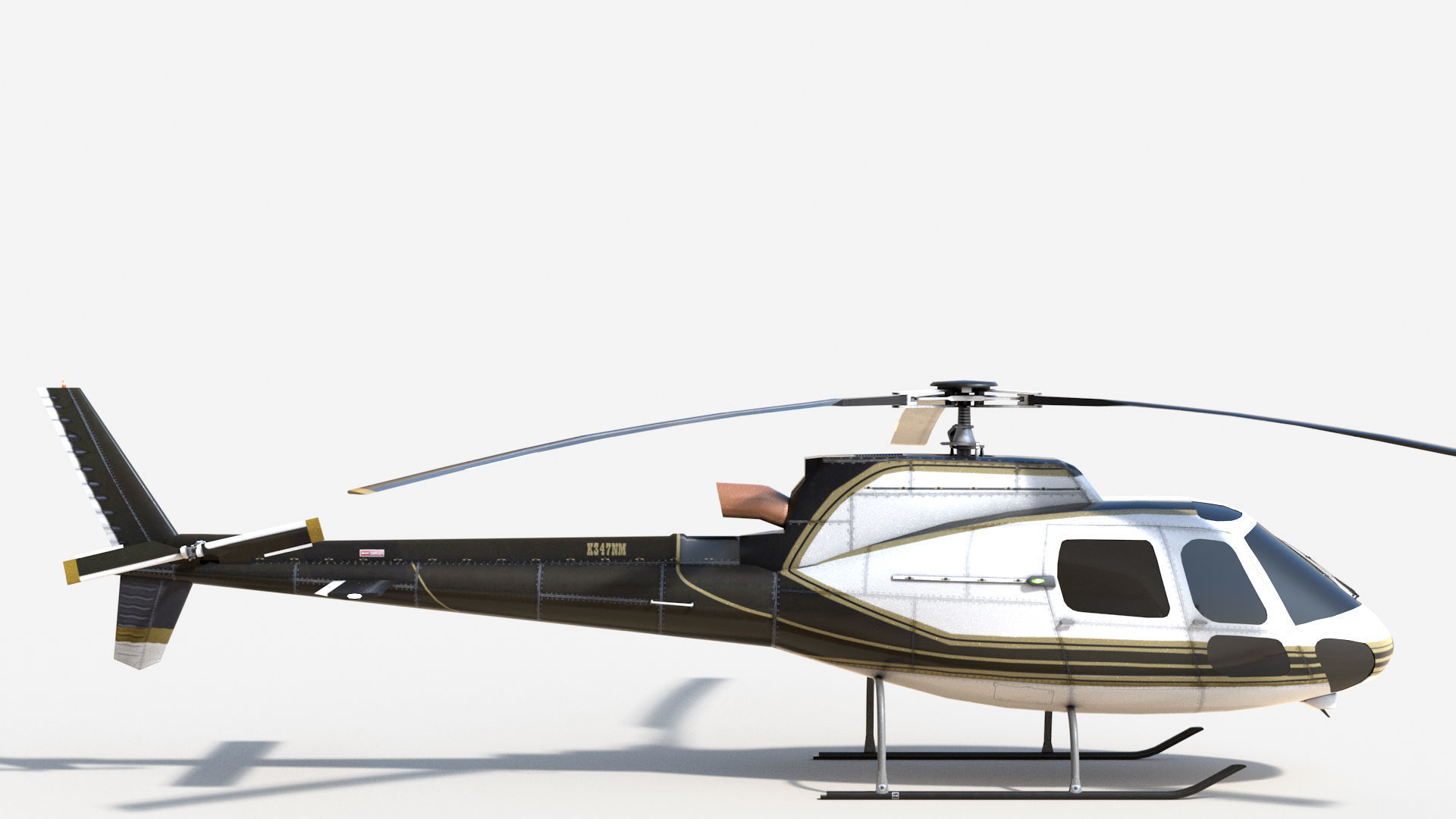 Helicopter Low-poly 3D model_4