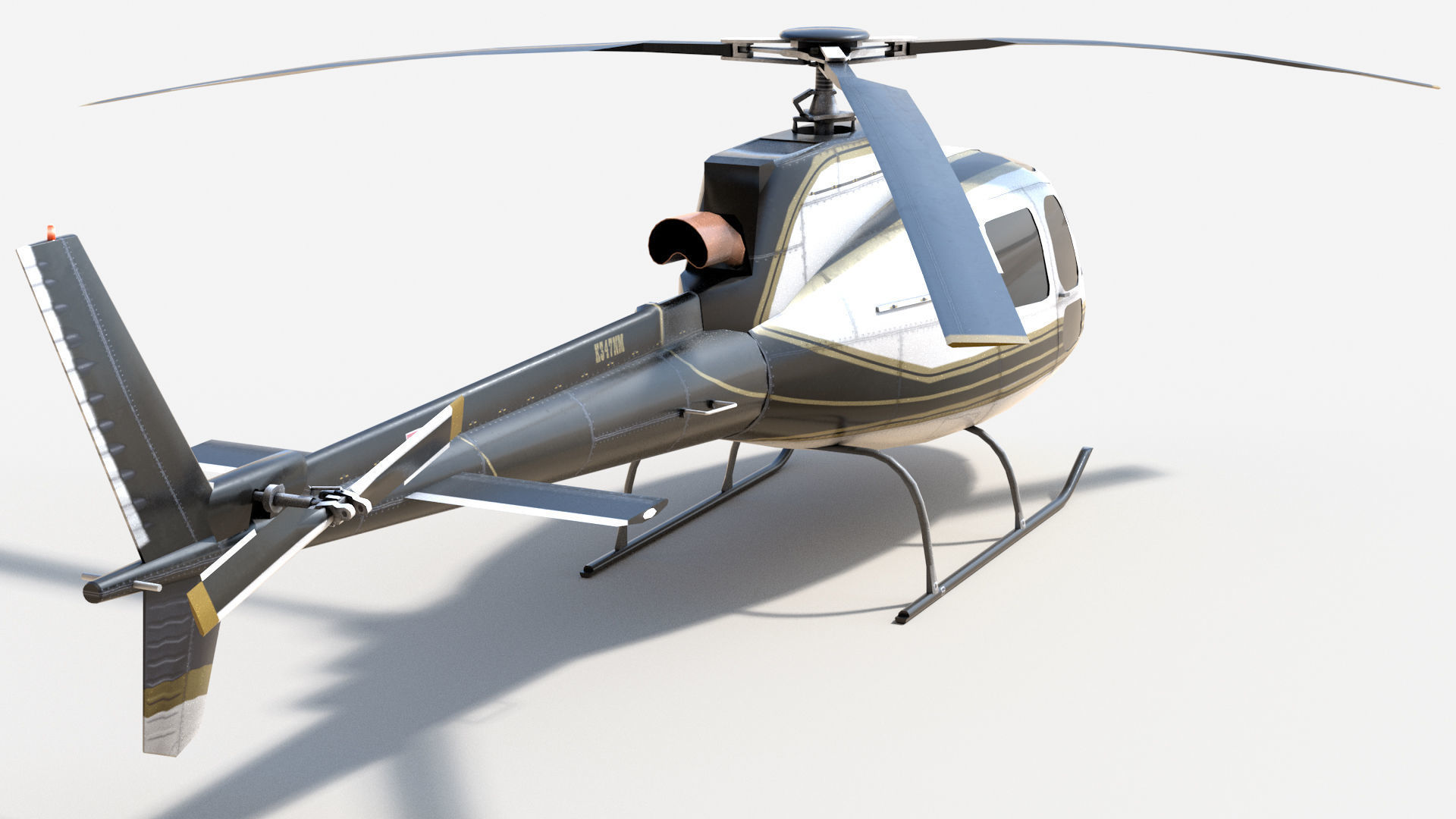 Helicopter Low-poly 3D model_5