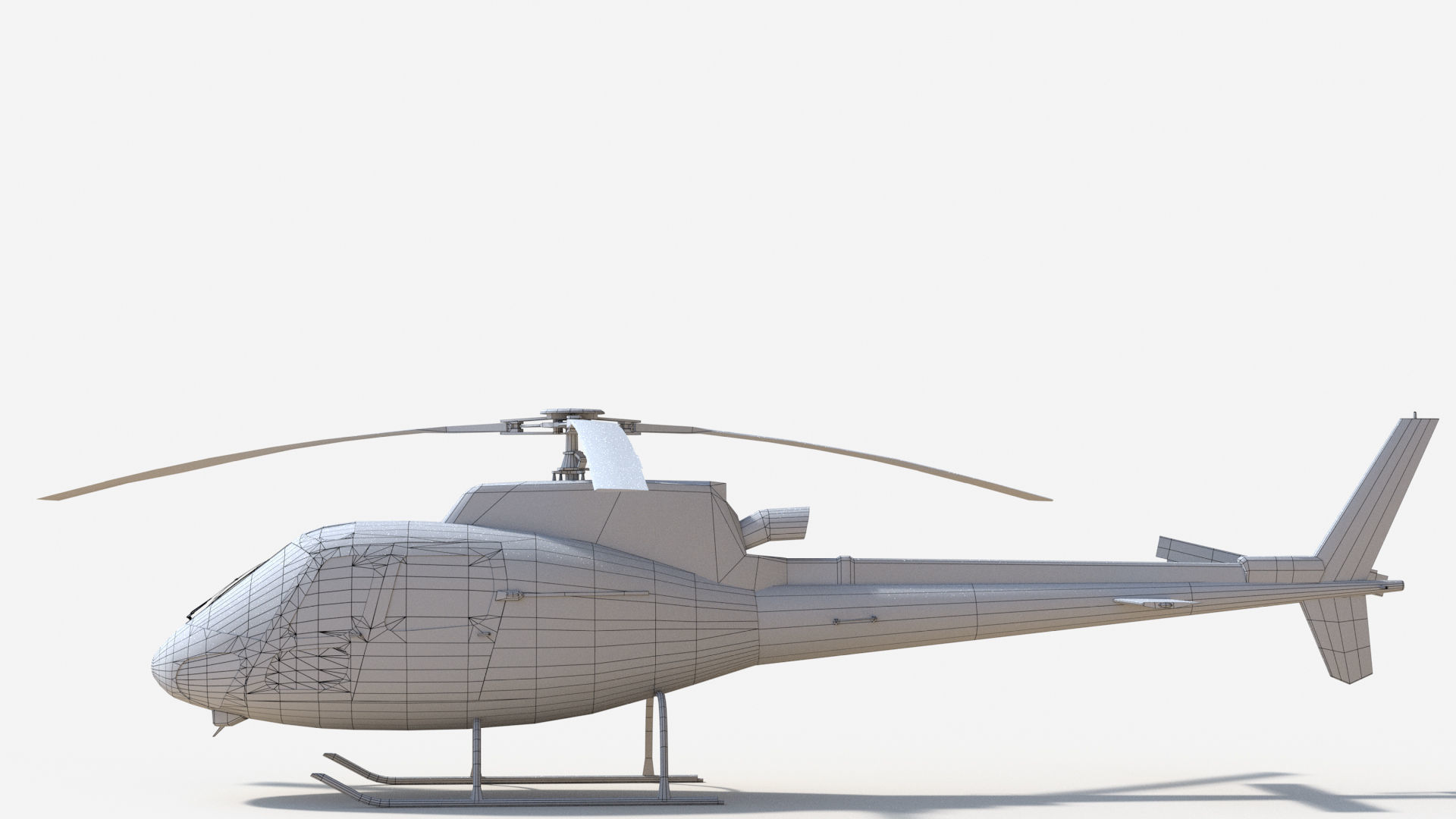 Helicopter Low-poly 3D model_9