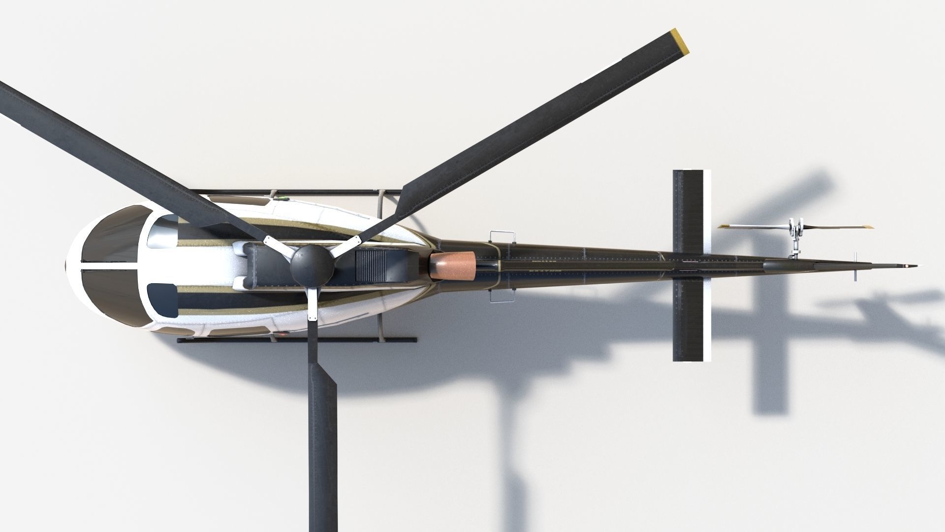 Helicopter Low-poly 3D model_3