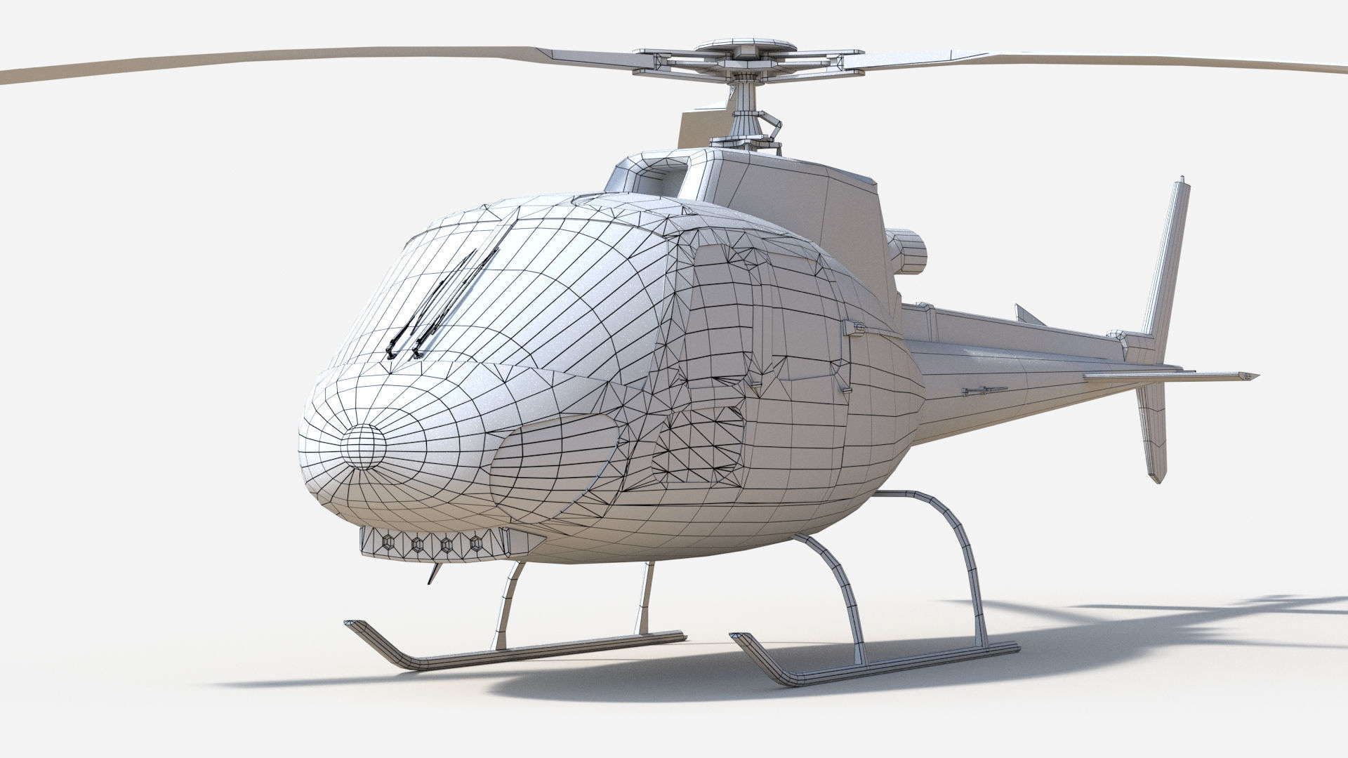 Helicopter Low-poly 3D model_8