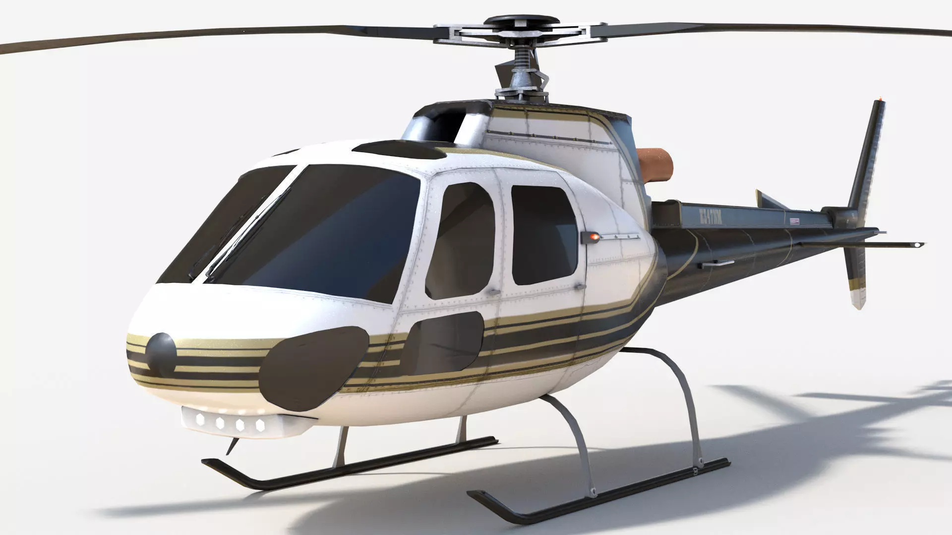 Helicopter Low-poly 3D model_0