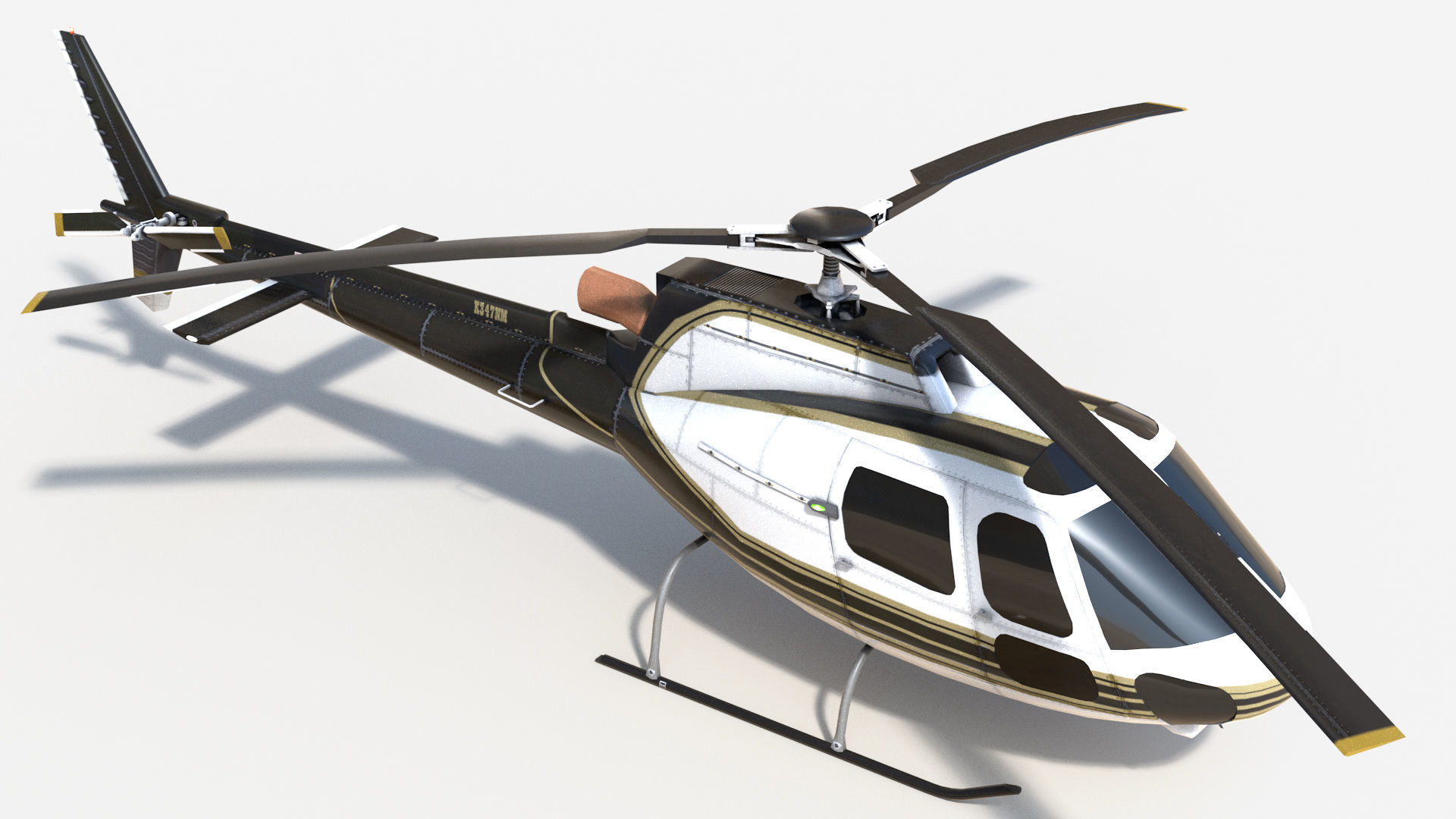 Helicopter Low-poly 3D model_7