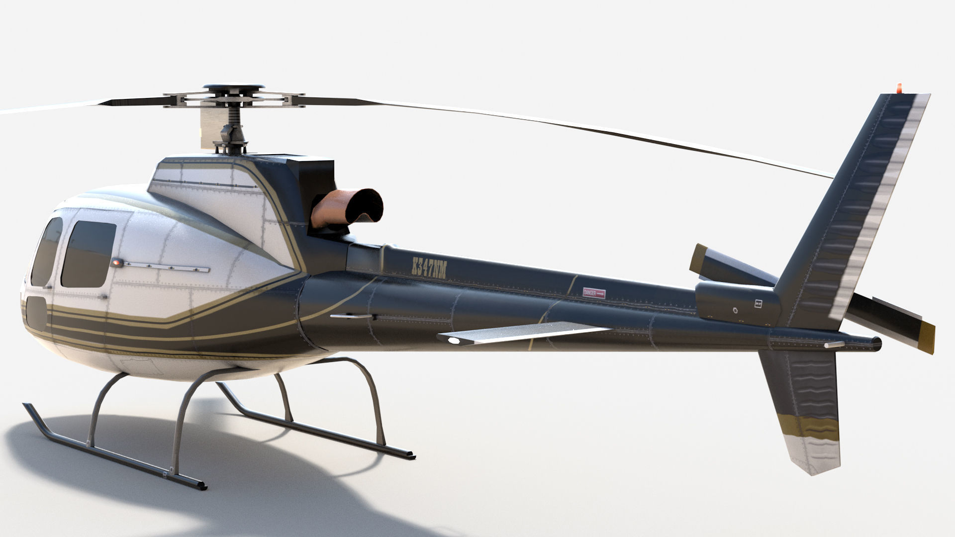 Helicopter Low-poly 3D model_1