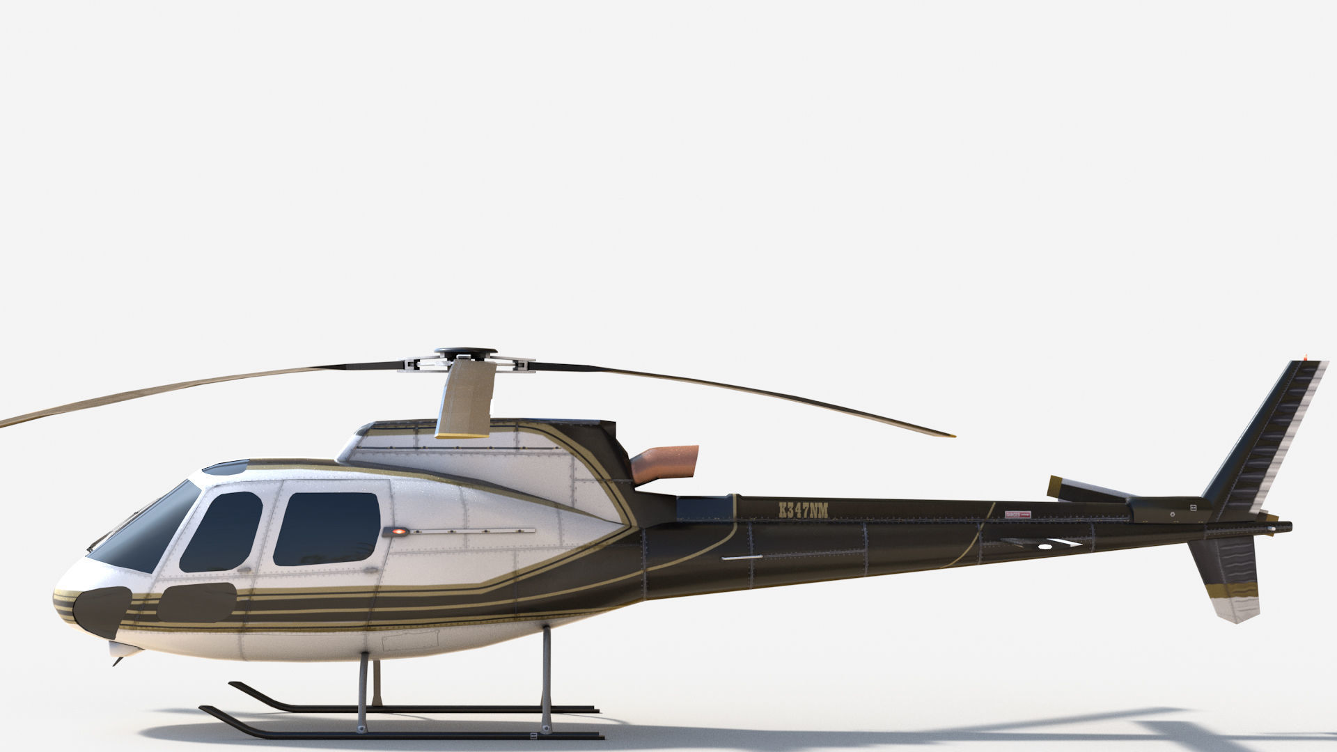 Helicopter Low-poly 3D model_2