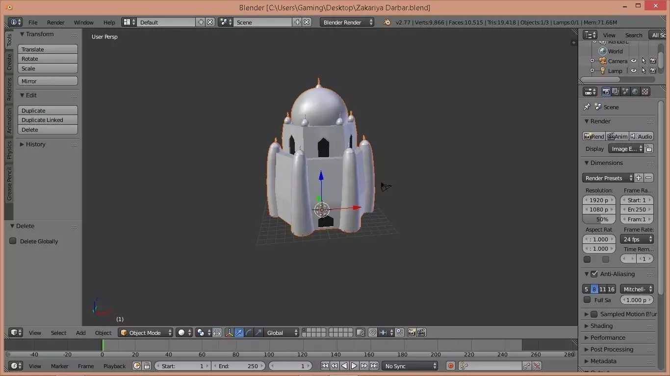Zakariya Darbar 3D model