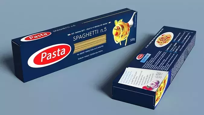 Spaghetti Packaging Box 3D model 4