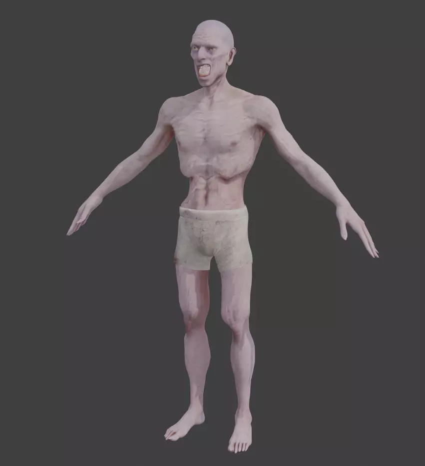 Zombie monster rigged Free low-poly 3D model