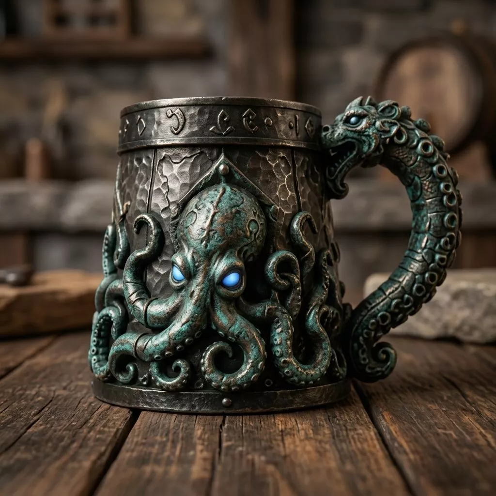 KRAKEN OCTOPUS NAUTICAL TANKARD - HIGH-DETAIL FANTASY STL 3D print model