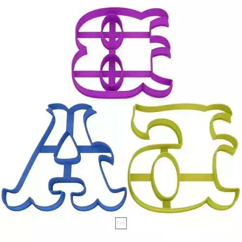 Set Patterned Russian alphabet cookie cutter for professional