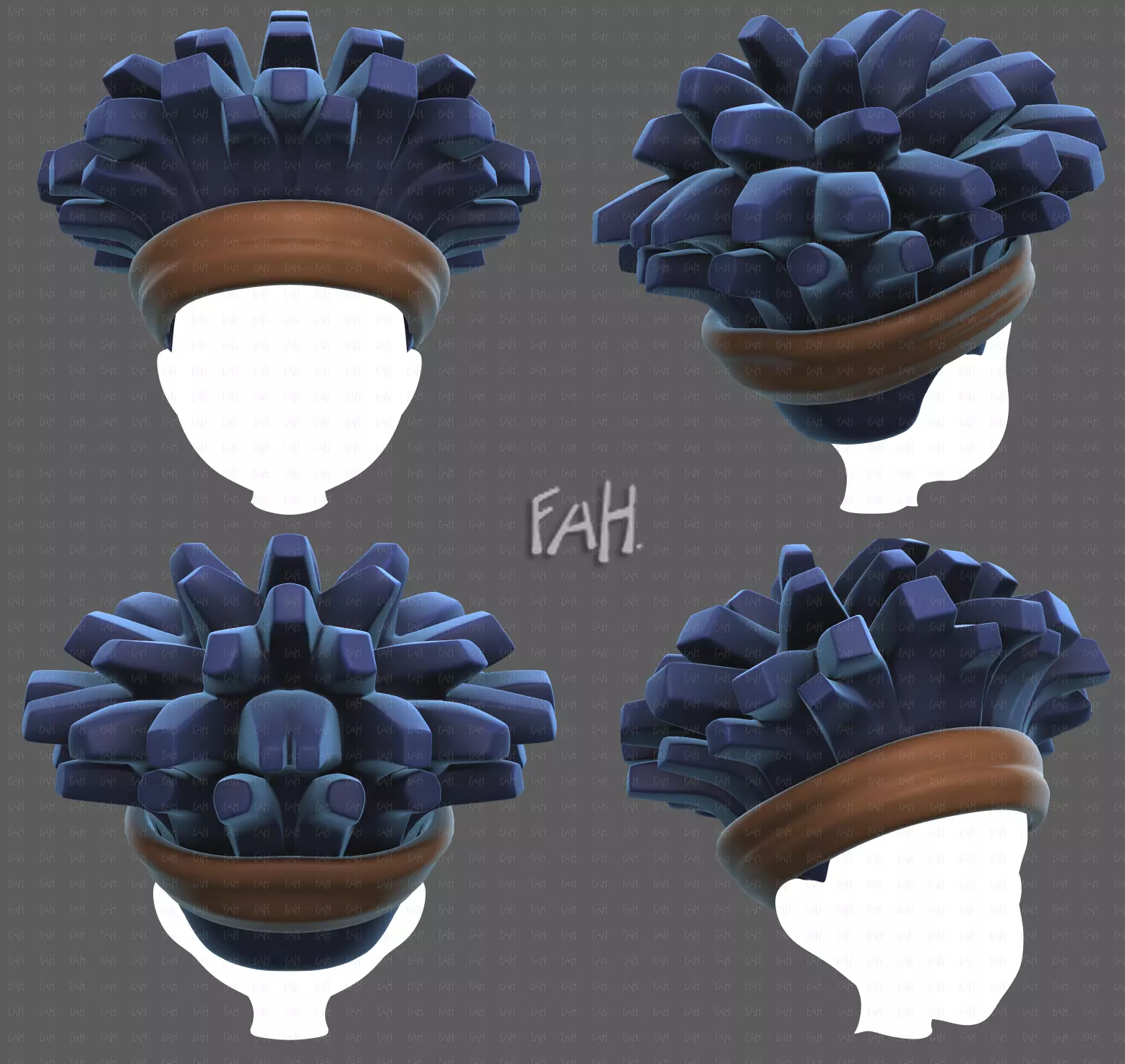 Base Hair for Boy V67 Low-poly 3D model