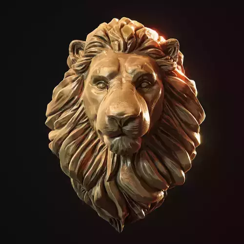 Lion Head Pendant 3d print model 3D print model
