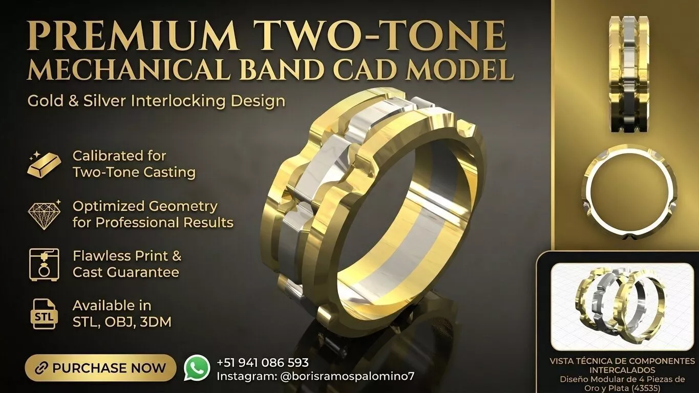 Mechanical Interlocking Two Tone Band 3D print model