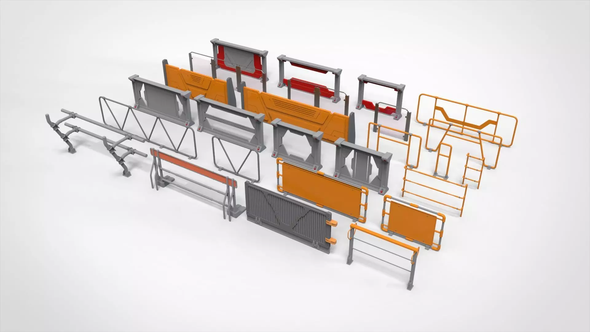 sci-fi Railing 2 3D model_0