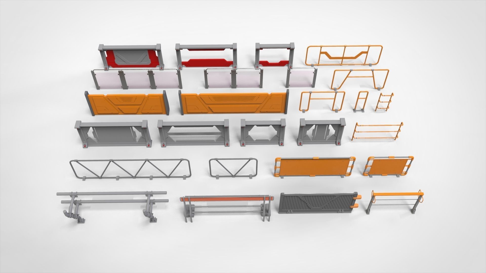 sci-fi Railing 2 3D model_2