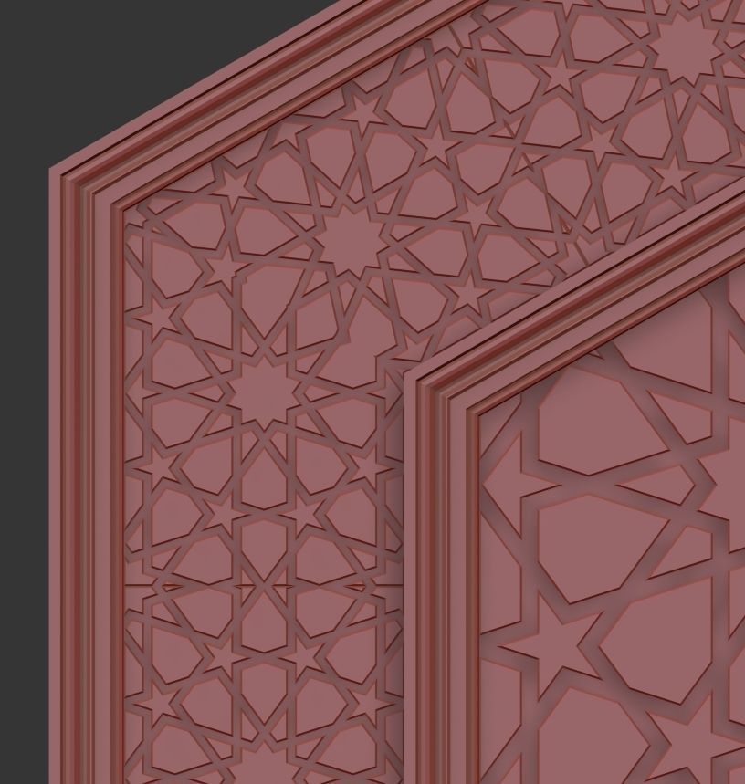 Back Wood Panel 3D model_5
