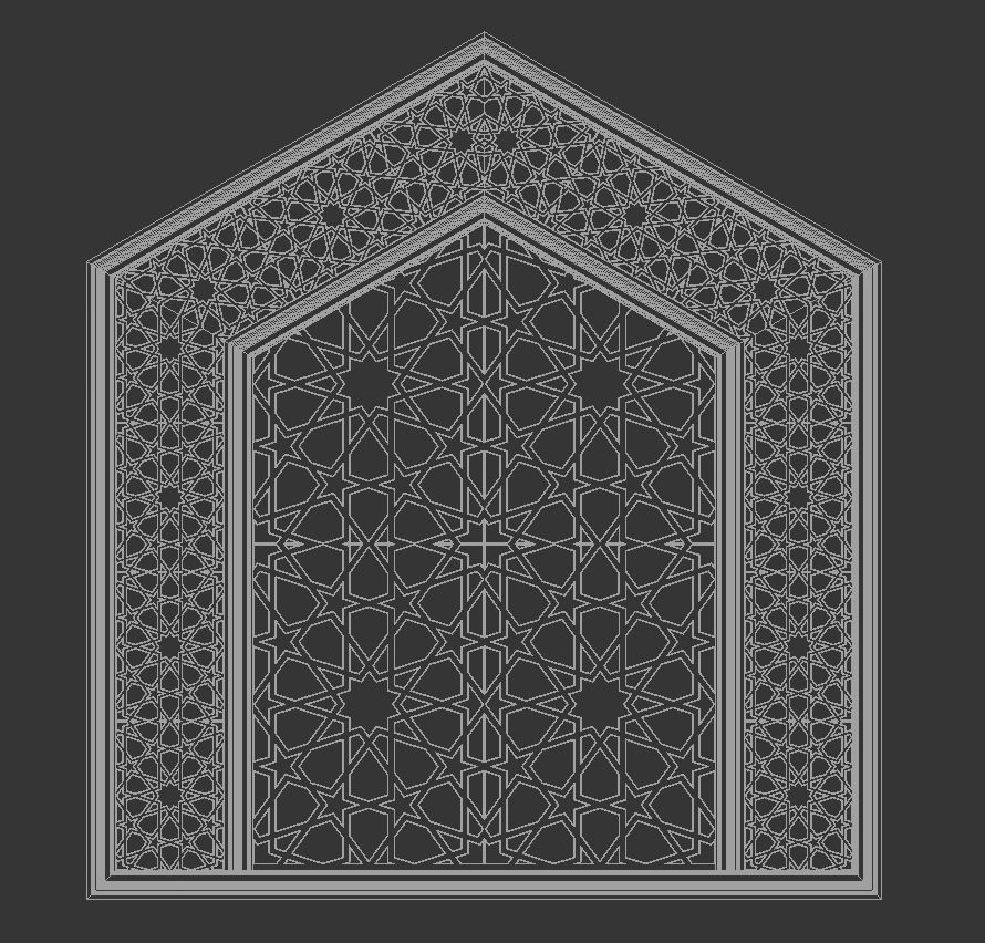 Back Wood Panel 3D model_3