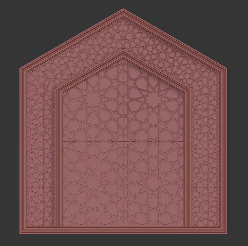 Back Wood Panel 3D model_4