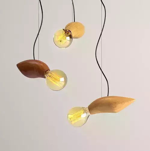 EDISON wood lamp handmade  3D model