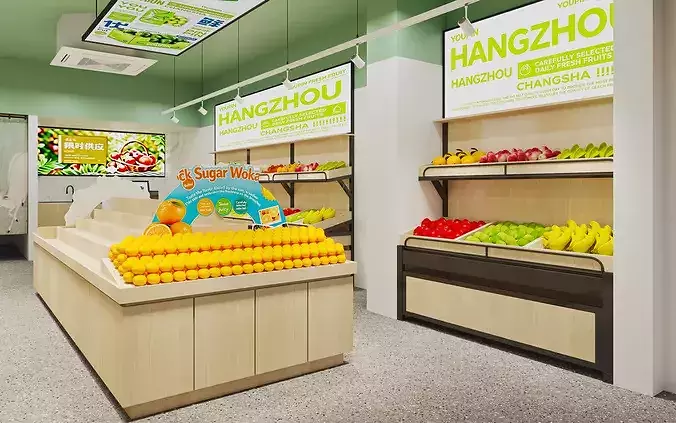 Supermarket - Vegetables - Fruit Store 3D model 3