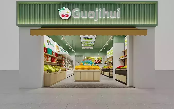 Supermarket - Vegetables - Fruit Store 3D model 4
