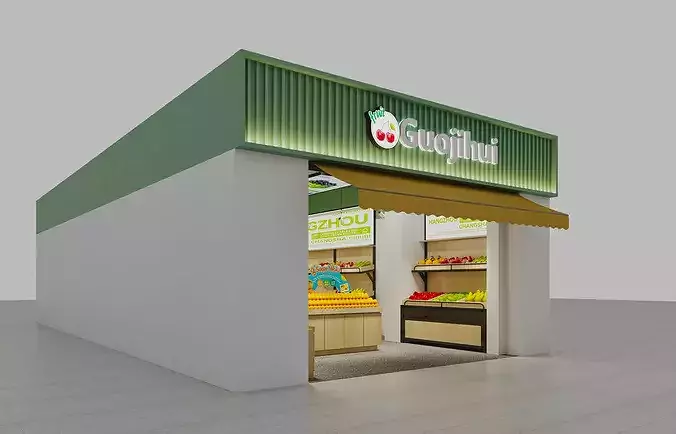 Supermarket - Vegetables - Fruit Store 3D model 6
