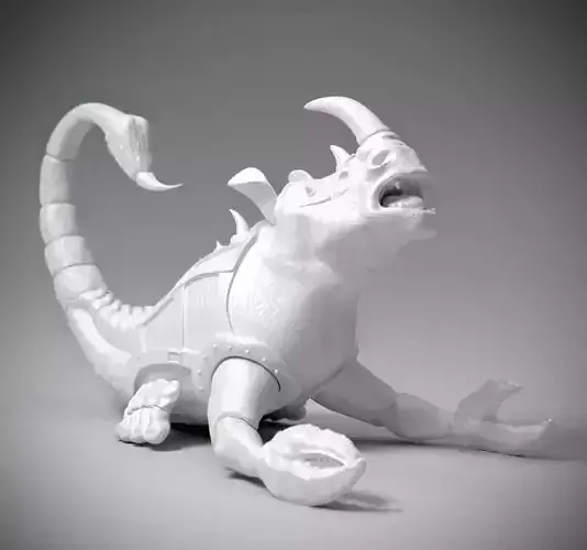 Scorpion with rhino head statue