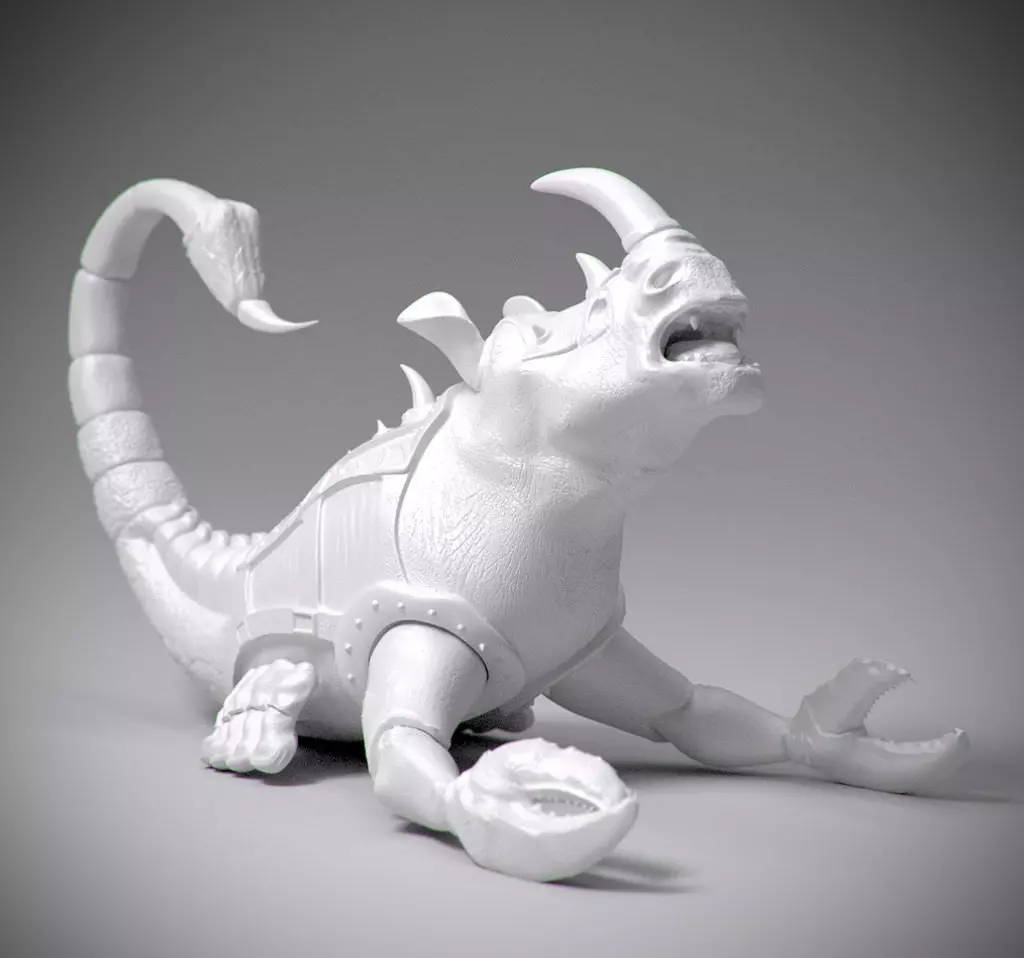 Scorpion with rhino head statue 3D print model