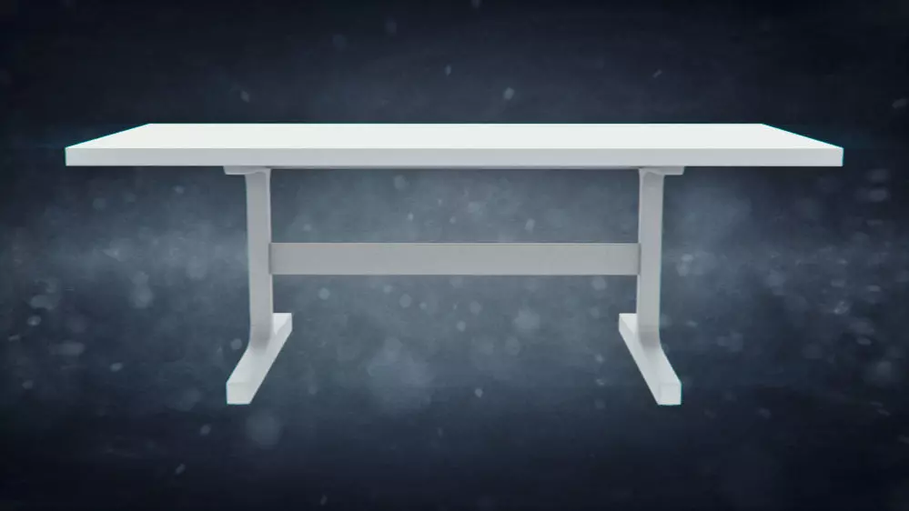 Wood Trestle Table for BDDW Low-poly 3D model