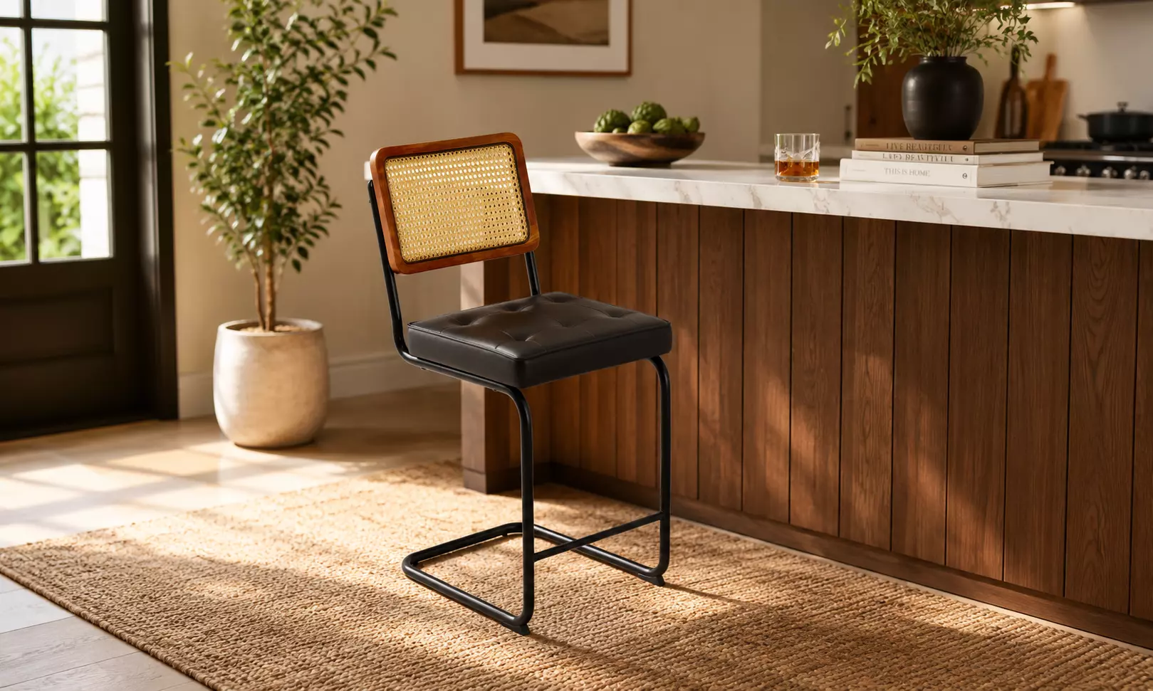 Modern Rattan Dining Chair Model 3D model