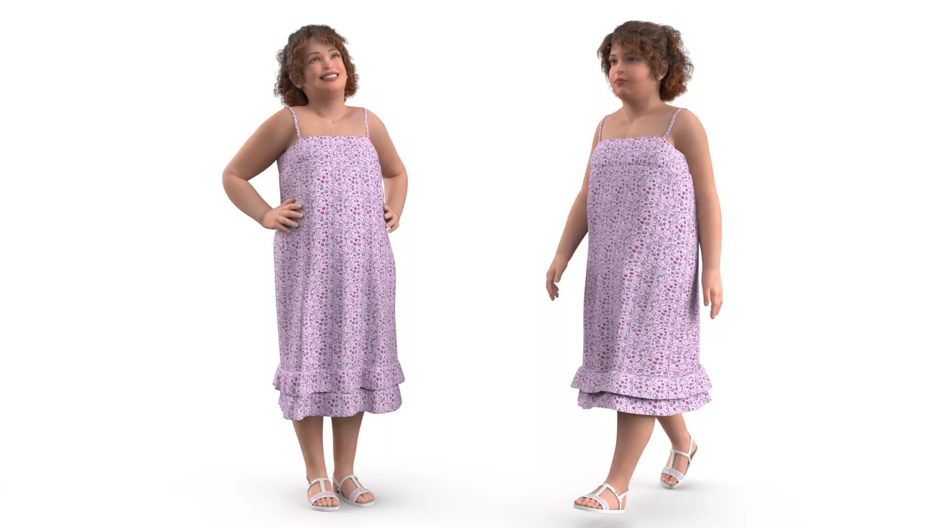 Young Fat Girl Rigged 3D model