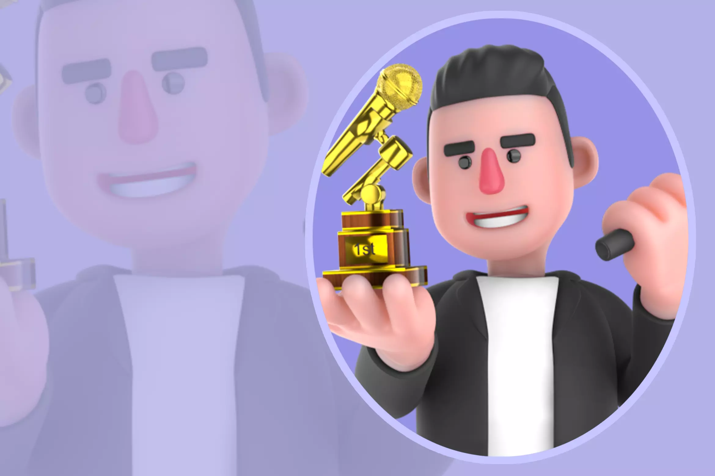 Stylized 3D Musician Character - Proud Winner Pose 3D model