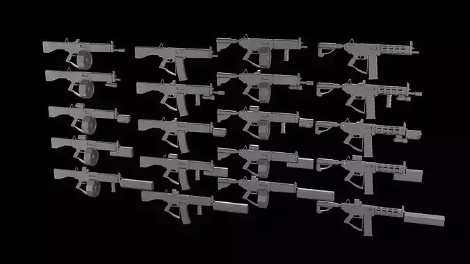 Low Poly ShotgunV4-style -20 Variations Game Ready