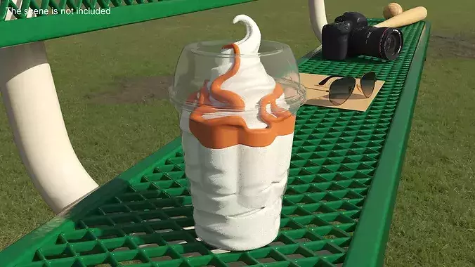 McDonalds McSundae Ice Cream with Caramel Topping 3D model 3