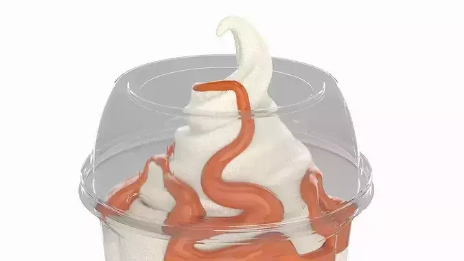 McDonalds McSundae Ice Cream with Caramel Topping 3D model 6