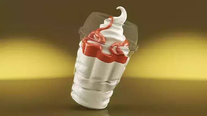 McDonalds McSundae Ice Cream with Caramel Topping 3D model