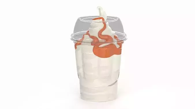 McDonalds McSundae Ice Cream with Caramel Topping 3D model 2