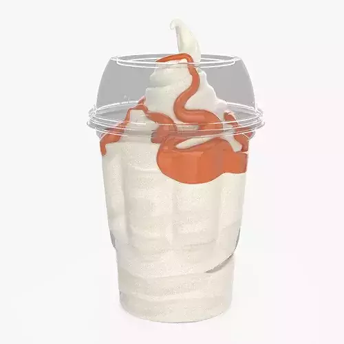 McDonalds McSundae Ice Cream with Caramel Topping 3D model 7